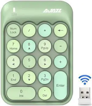 Ajazz AK18 2.4G Mini Wireless Mixed Color Keys Numeric Keyboard (Green)