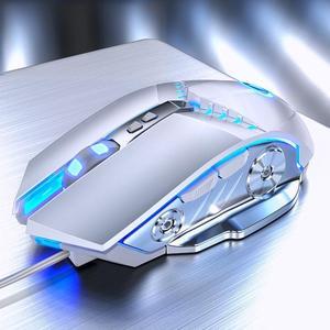 GM20 3200DPI 4-modes Adjustable 7-keys RGB Light Wired Gaming Mouse (White)