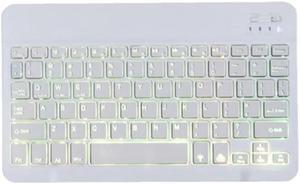 78 Keys 10 Inch RGB Colorful Backlit Bluetooth Keyboard For Mobile Phone / Tablet (White)
