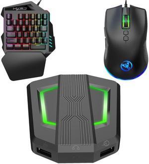 HXSJ P6+V100+A883 Keyboard Mouse Converter + One-handed Keyboard + Gaming Mouse Set P6+V100+A883