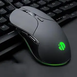Inphic PB1 Business Office Mute Gaming Wired Mouse, Cable Length: 1.5m, Colour: Classic Back Breathing Light, Size:Classic Back Breathing Light
