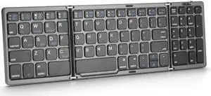 B089 Bluetooth Foldable Keyboard with Numeric(Silver), Size:B089(Silver) (Grey)