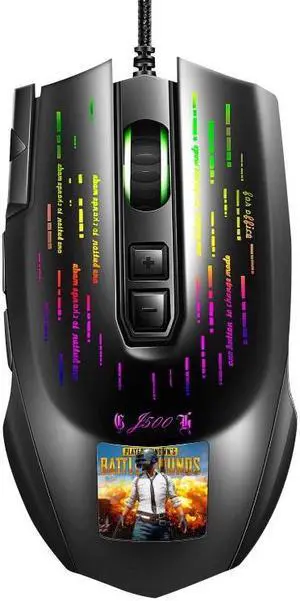 HXSJ J500 7 Keys RGB Programmable Display Screen Gaming Wired Mouse