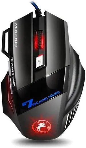 IMICE X7 2400 DPI 7-Key Wired Gaming Mouse with Colorful Breathing Light, Cable Length: 1.8m (Skin Black Color Box Version)