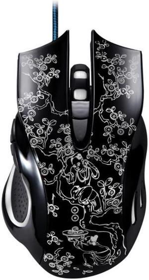 Chasing Leopard 169 USB 2400DPI Four-speed Adjustable LED Backlight Wired Optical E-sport Gaming Mouse with Counter Weight, Length: 1.45m (Black)