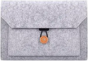 ND06 Multi-purpose Felt Button Laptop Inner Bag for 15.4 inch Laptop (Grey)
