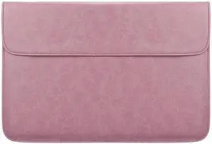 PU01S PU Leather Horizontal Invisible Magnetic Buckle Laptop Inner Bag for 14.1 inch laptops (Pink)