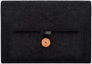 ND06 Multi-purpose Felt Button Laptop Inner Bag for 12.5 inch Laptop (Black)
