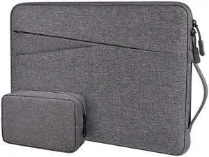 ND01DS Polyester Notebook Laptop Liner Bag with Small Bag, Size:13.3 inch (Deep Space Gray)