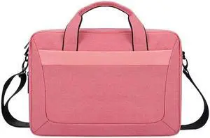 DJ06 Oxford Cloth Waterproof Wear-resistant Portable Expandable Laptop Bag for 15.4 inch Laptops, with Detachable Shoulder Strap (Pink)