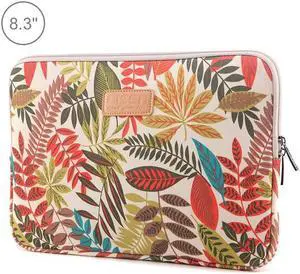 Lisen 8.3 inch Sleeve Case Colorful Leaves Zipper Briefcase Carrying Bag (White)