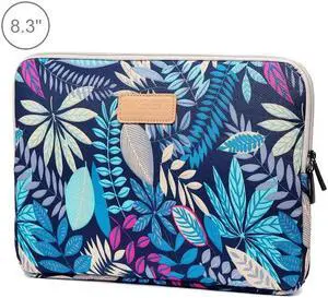 Lisen 8.3 inch Sleeve Case Colorful Leaves Zipper Briefcase Carrying Bag (Blue) Black