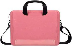 DJ08 Oxford Cloth Waterproof Wear-resistant Laptop Bag for 13.3 inch Laptops, with Concealed Handle & Luggage Tie Rod & Adjustable Shoulder Strap (Pink)