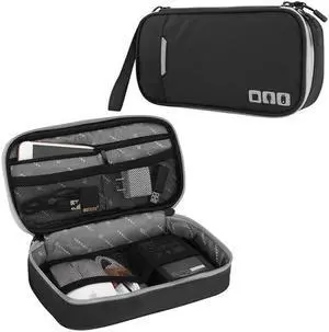 Multi-functional Headphone Charger Data Cable Storage Bag Portable Power Pack, Size: S, 24 x 12 x 5cm (Black)
