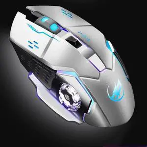 WARWOLF Q8 Wireless Rechargeable Mouse Glowing Gaming Mouse(Silver)