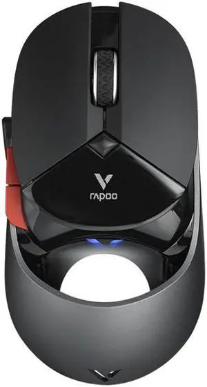 Rapoo VT960 1600 DPI 7 Keys Dual Mode Macro Programmable Symphony RGB Backlit Wireless Gaming Mouse (Black)