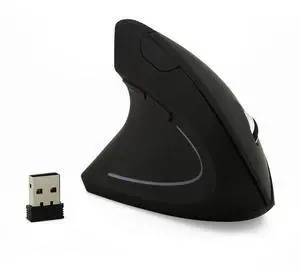 CM0093 Battery Version 2.4GHz Three-button Wireless Optical Mouse Vertical Mouse for Left-hand, Resolution: 1000DPI / 1200DPI / 1600DPI(Black)