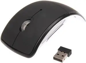 Wireless 2.4GHz 1600dpi Folding Wireless Optical Mouse (Black)