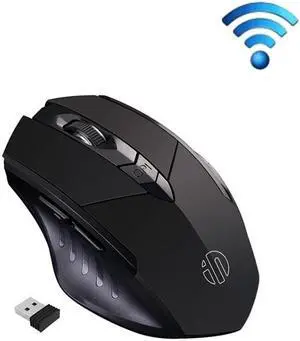 Inphic PM6 6 Keys 1000/1200/1600 DPI Home Gaming Wireless Mechanical Mouse, Colour: Black Wireless Charging Silent Version Black Wireless Charging Silent Version