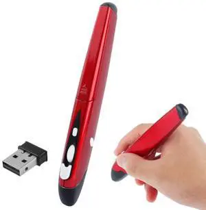 2.4GHz Wireless Pen Mouse with USB Mini Receiver, Transmission Distance: 10m (EL-P01)(Red)