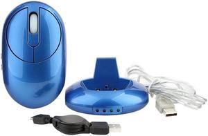 MZ-012 2.4G 1200 DPI Wireless Rechargeable Optical Mouse with 3 Ports USB HUB / Charging Dock (Blue) Black