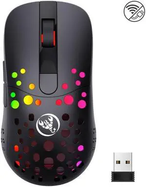 HXSJ T100 10000 DPI RGB Macro Definition Wired Wireless Dual-mode Mouse (Black)