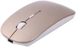 MC-008 Bluetooth 3.0 Battery Charging Wireless Mouse for Laptops and Android System Mobile Phone (Gold)
