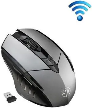 Inphic PM6 6 Keys 1000/1200/1600 DPI Home Gaming Wireless Mechanical Mouse, Colour: Gray Wireless Charging Silent Version Gray Wireless Charging Silent Version