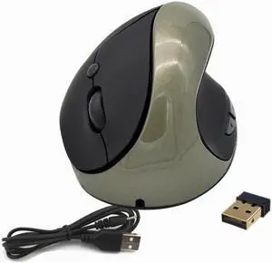 JSY-03 6 Keys Wireless Vertical Charging Mouse Ergonomic Vertical Optical Mouse(Silver Gray)