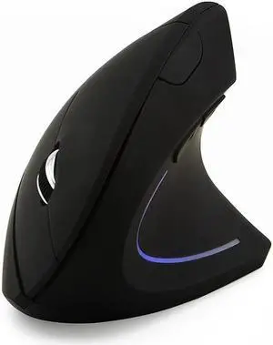 Battery Version Wireless Mouse Vertical 2.4GHz Optical Mouse Black