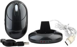 MZ-012 2.4G 1200 DPI Wireless Rechargeable Optical Mouse with 3 Ports USB HUB / Charging Dock (Grey)