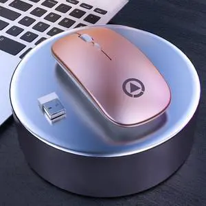 YINDIAO A2 2.4GHz 1600DPI 3-modes Adjustable Wireless Silent Mouse, Battery Powered (Rose Gold)