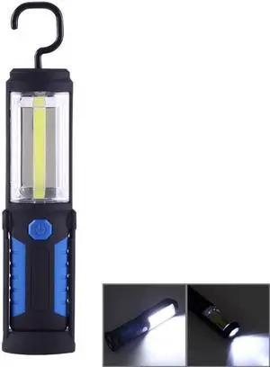 PR5W-1 5W COB+1W F8 IP43 Waterproof White Light LED Torch Work Light , 400 LM Multi-function USB Charging Portable Emergency Work Stand Light with Magnetic & 360 Degrees Swivel Hook (Blue) B