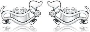 S925 Sterling Silver Cute Dog Women Earrings Cute Dog