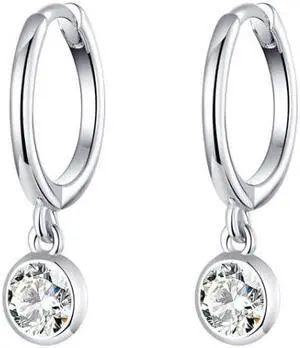 S925 Sterling Silver Platinum-plated Earrings Temperament Zircon Earrings SCE830