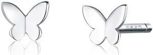 Sterling Silver Butterfly Earrings Fresh Simple and Compact Platinum-plated Girls Earrings SCE775