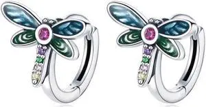 S925 Sterling Silver Vintage Dragonfly Ear Studs Women Earrings Vintage Dragonfly