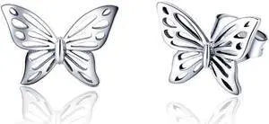 S925 Sterling Silver Butterfly Earrings SCE452