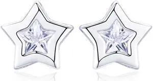 DIY Star Earrings S925 Sterling Silver Earrings SCE437