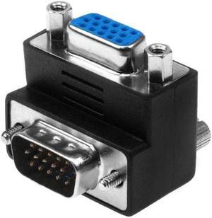 90 Degree VGA 15 Pin Male to Female Right Angle Adapter