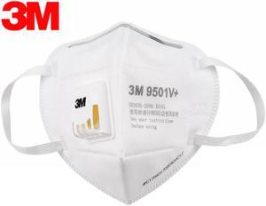200 Pieces 3M N95 Mask 9501V+ KN95 4 Layers Ultra Thin Valved Face Masks with Valve Respirator For Adult White