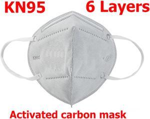 100 PCS KN95 Mask JINJIANG Face Mask 6-layer FFP2 PM2.5 Health Protector with Sponge Nose Strip Individual Package Gray
