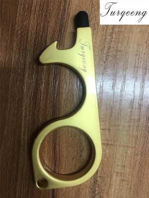 2Pcs EDC Door Opener Hygiene Hand No-Touch Alloy Key Tool Non-Contact Keychain Tool,Hygiene Hand Keep Germ-Free from Bacteria Ridden Surfaces