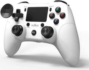 PS4 Wireless Game Controller,USB Rechargeable PS4 Gamepad with Touch Pad,600MA Bluetooth Dual Vibration Controller with Gyroscope for Playstation 4, PS3, Windows, Android (White)