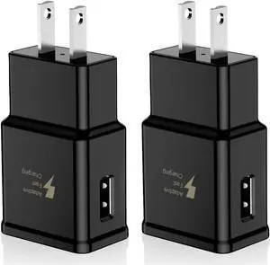 Adaptive Fast Charging Wall Charger Adapter Compatible Samsung Galaxy S6 S7 S8 S9 S10 / Edge/Plus/Active, Note 5,Note 8, Note 9,LG G5 G6 G7 V20 V30 ThinQ Plus EP-TA20JBE Quick Charge (2 Pack)