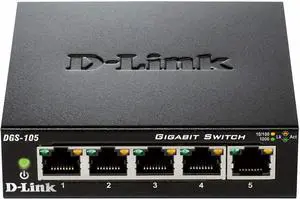 Open.Box - D-Link 5 Port Gigabit Unmanaged Metal Desktop Ethernet Switch DGS-105 Open.Box - D-Link 5 Port Gigabit Unmanaged Metal Desktop Ethernet Switch DGS-105