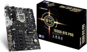 Biostar Tb360-Btc Pro Atx 32G 12 X Pci-E 3.0 Usb 3.1 Intel Btc Mine Board For Cryptocurrency Mining (Btc),Support 12 Gpu Mining Motherboard