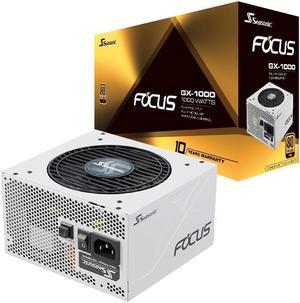 Seasonic FOCUS GX-1000 White, 1000W 80+ Gold, Full-Modular, Fan Control in Fanless, Silent, and Cooling Mode, Perfect White Power Supply for Gaming and Various Application, SSR-1000FX.White PSU