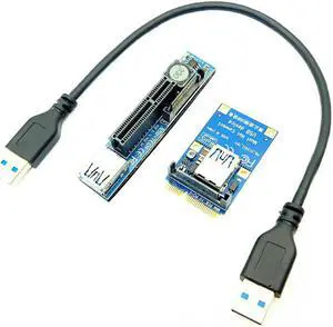 PCI-E Riser Mini PCIE to PCIE X4 Extension Port Adapter Riser Card PC Graphics Card Connector 30cm USB Cable PCIE Extender Riser