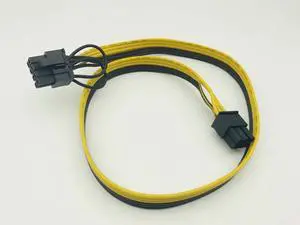 60CM PCI-E 6pin to PCI-E 8(2+6)pin 18AWG extention power cable